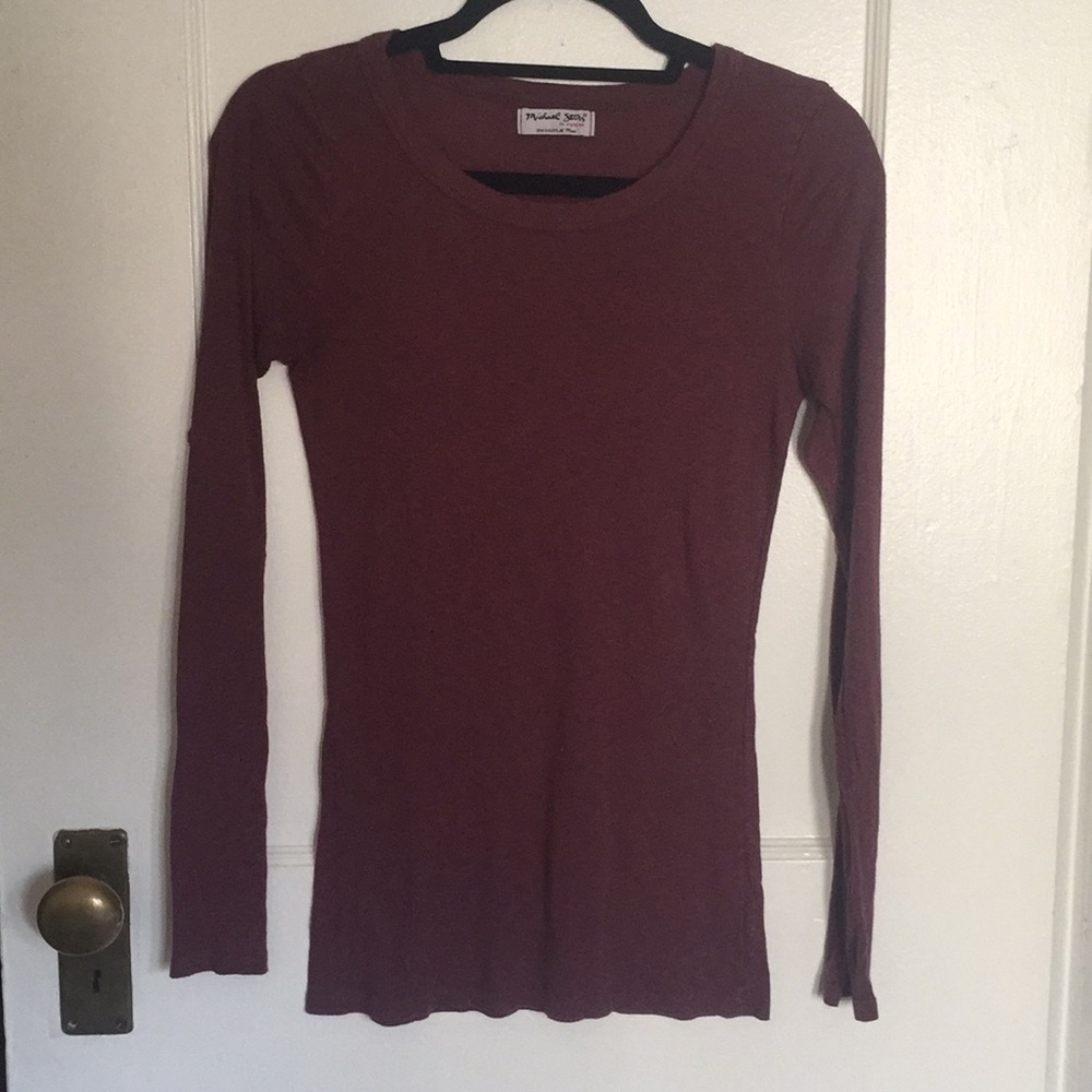 Michael Stars plum long sleeve shirt